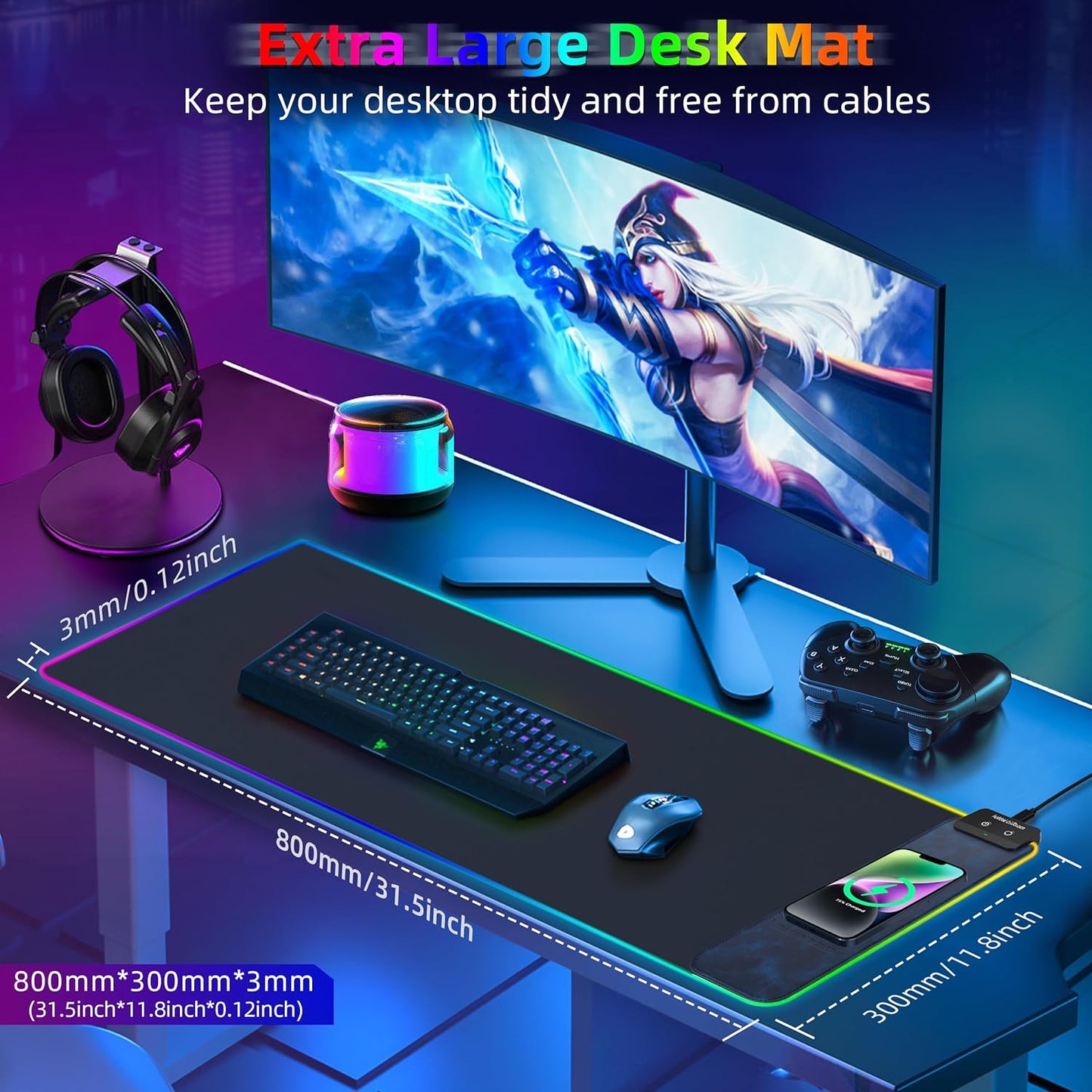 Wireless Charging Gaming Mouse Pad 