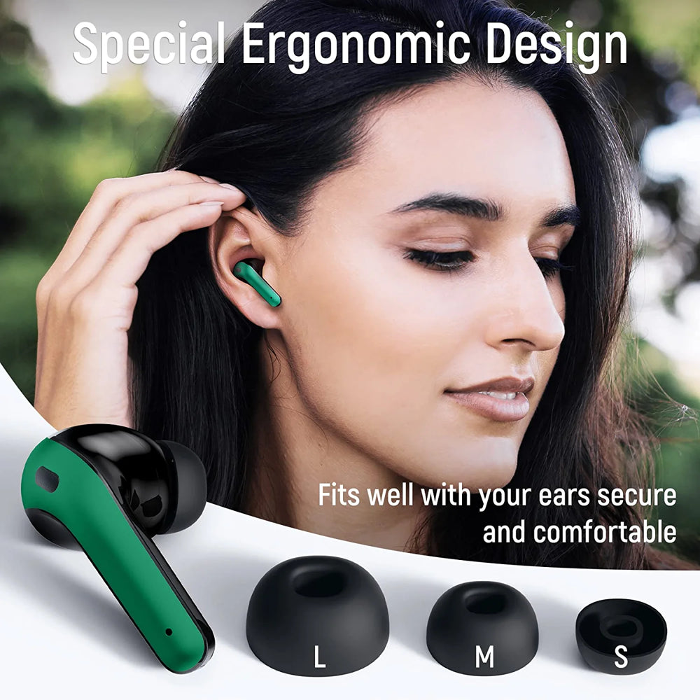Wireless Earbuds with digital power display + USB Charging 